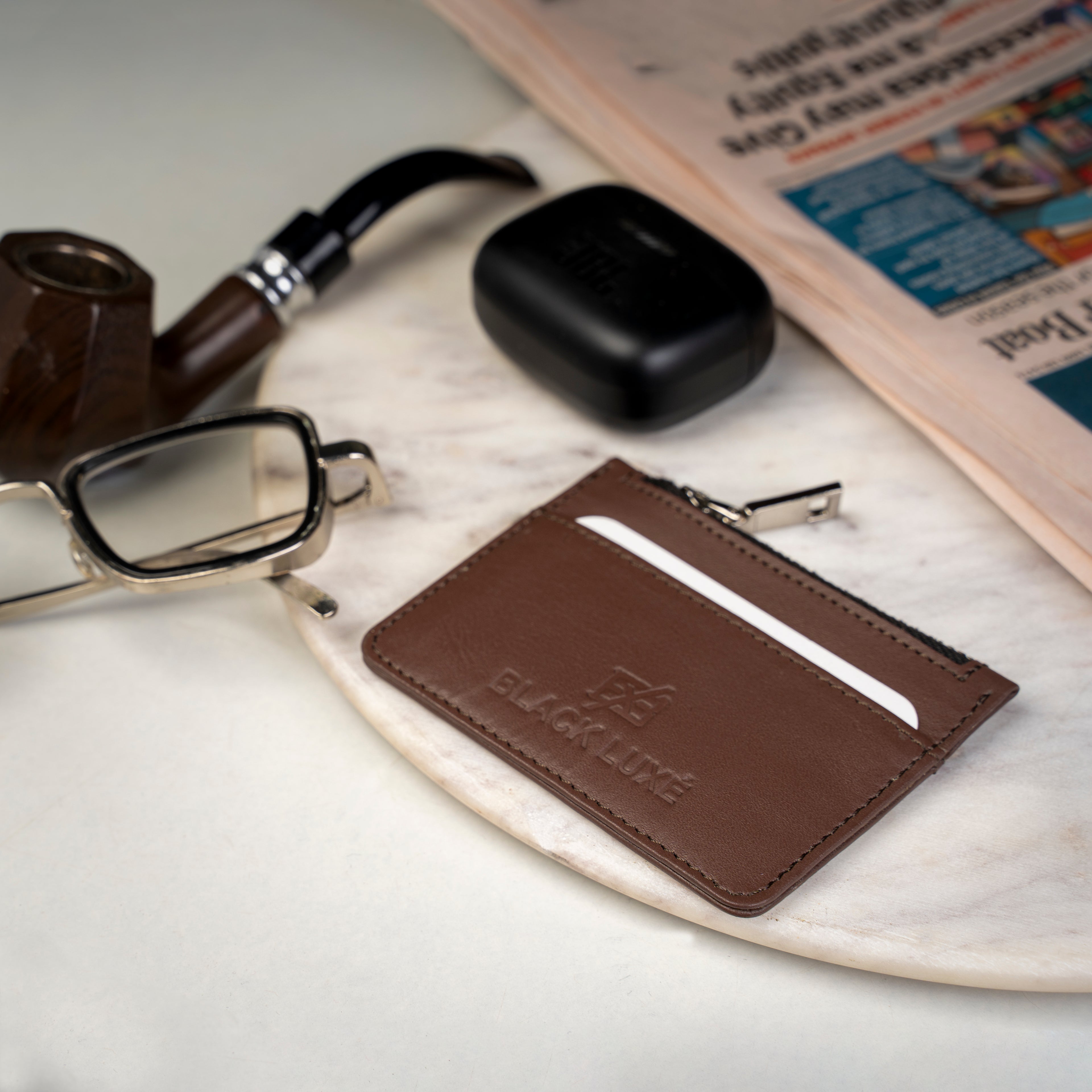 Leather Zip Coin Holder